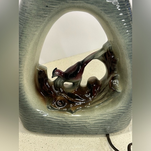 Vintage 1950s MCM Texans Inc Ceramic Teardrop Double Illuminated Table Lamp - Picture 13 of 13